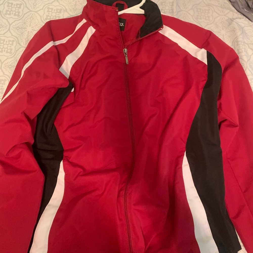 Red windbreaker
